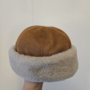 Brown Faux Fur Lined Hat